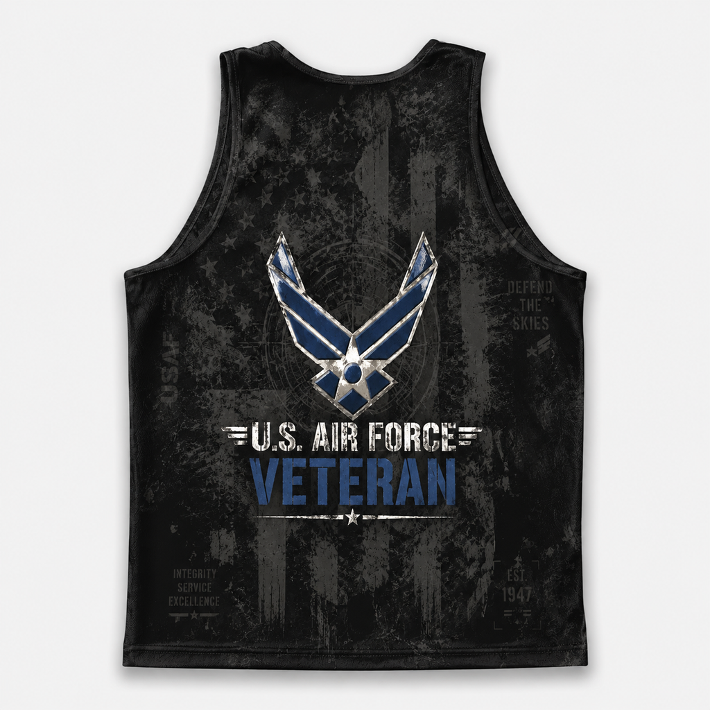 Veteran Running Tank Top - US Air Force Veteran V2 Tech Singlet