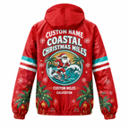 Custom Name Ho Ho Gulf Coast Santa Hustle Galveston Running Windbreaker Jacket