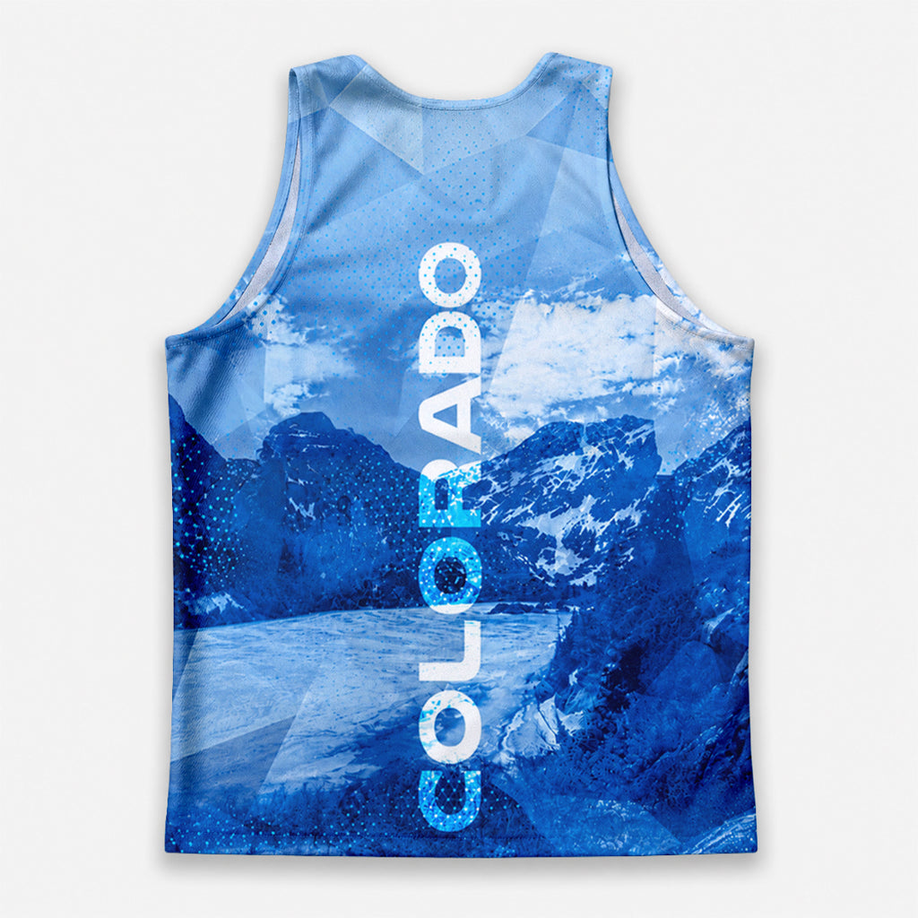 Colorado Running Tank Top Blue Rocky Mountain Running Singlet for Men and Women