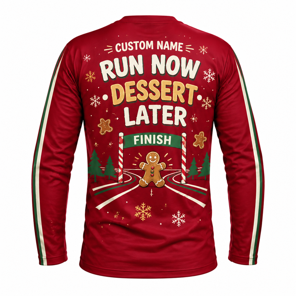 Custom Name Christmas Calories Don’t Count Running Long Sleeve Shirt
