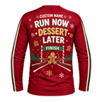 Custom Name Christmas Calories Don’t Count Running Long Sleeve Shirt