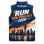 Custom Name Liberty Run NYC Sleeveless Running Puffer Jacket