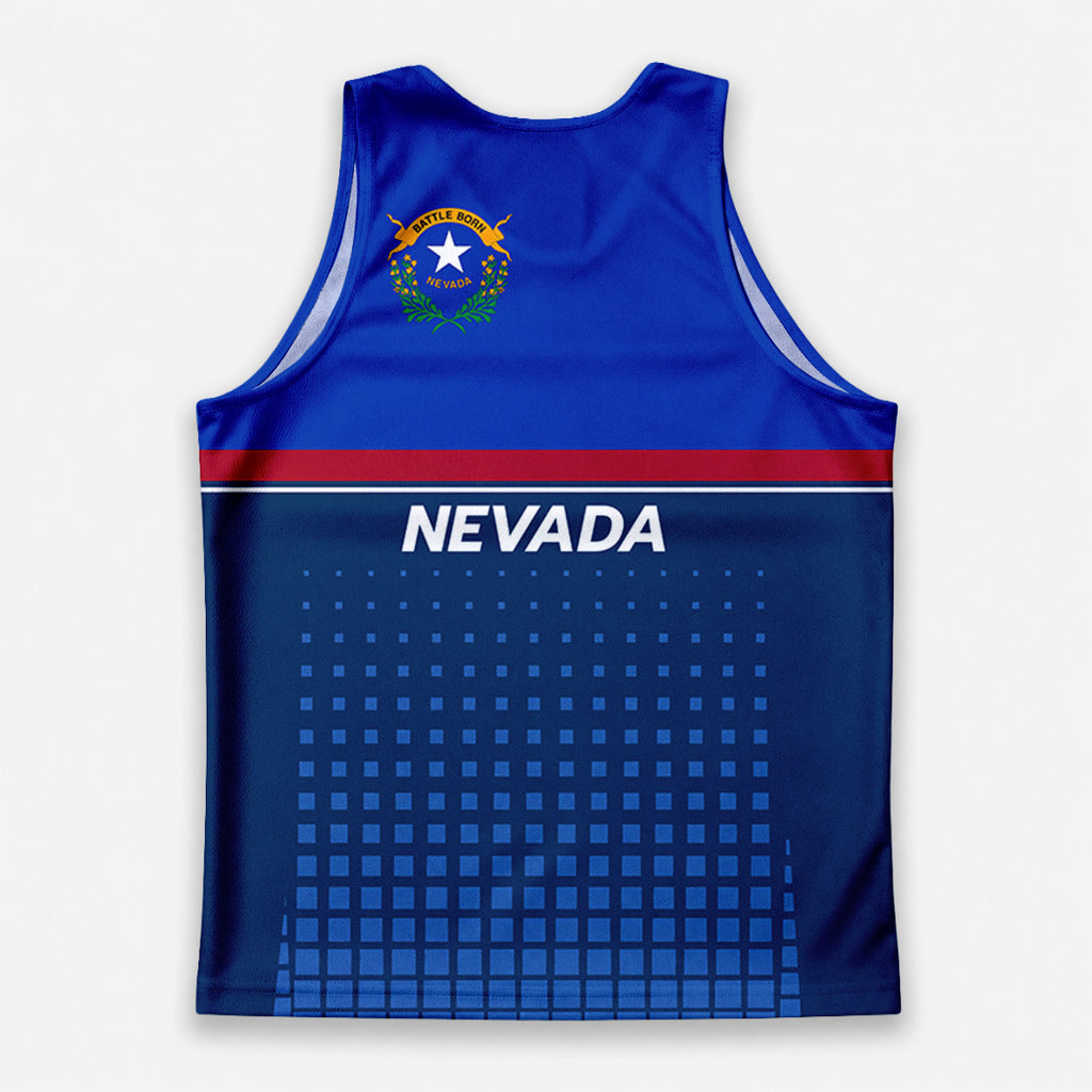 Patriotic Tech Running Tank Top - Nevada State Pride Running Singlet