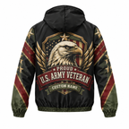 Custom Name Army Eagle Shield Veteran Running Windbreaker Jacket
