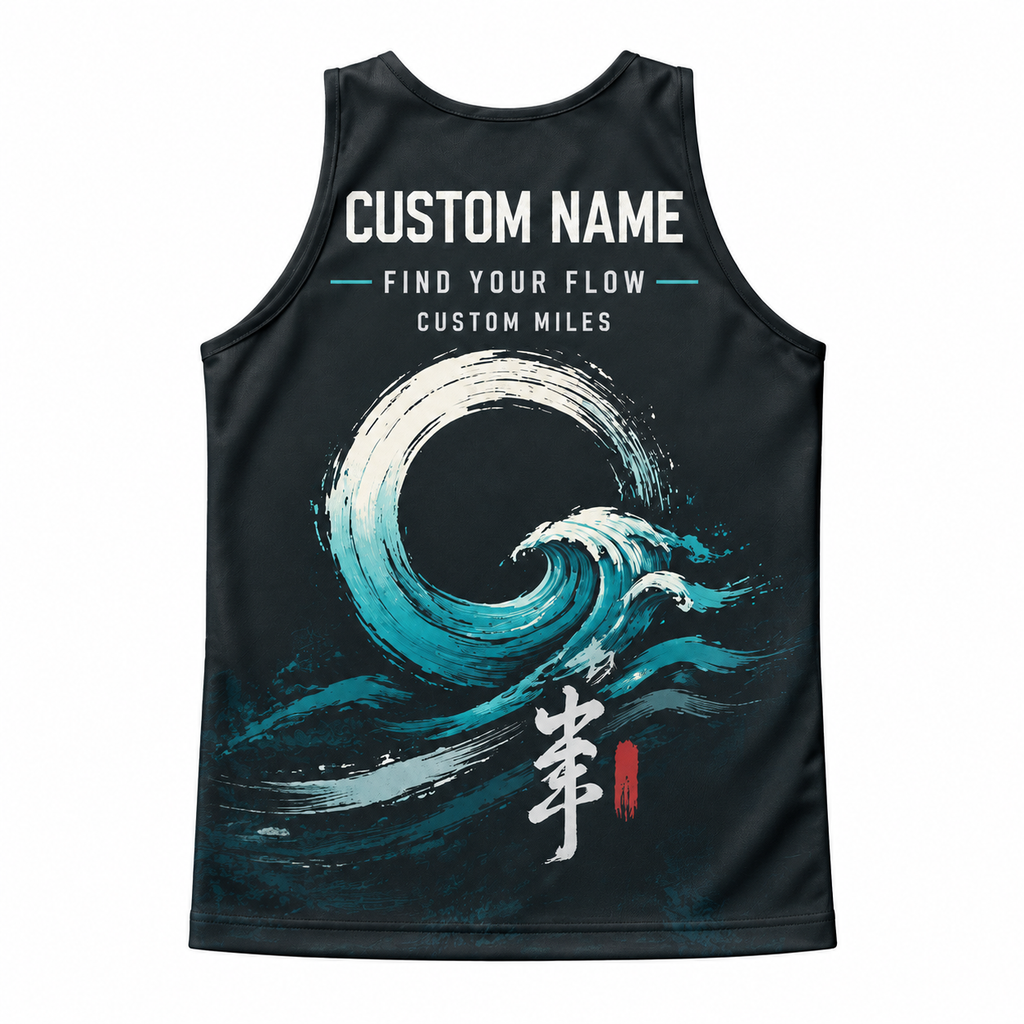 Custom Name Miles Zen Wave Endurance Running Tank Top