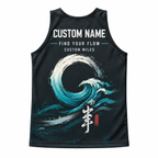 Custom Name Miles Zen Wave Endurance Running Tank Top