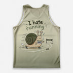 Funny Running Tank Top I Hate Running Lazy Snail Tech Singlet