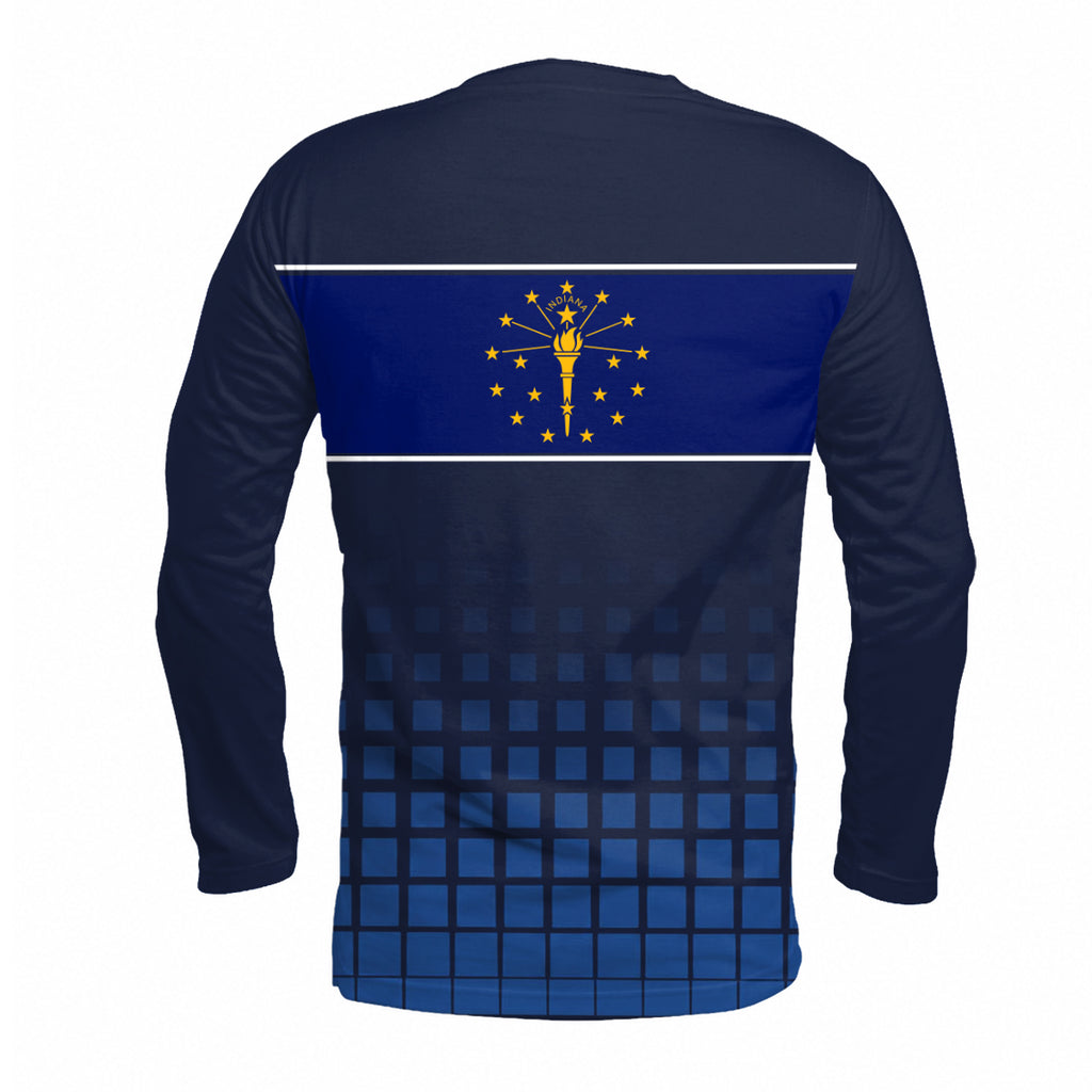 Indiana State Pride Long Sleeve Running T-Shirt