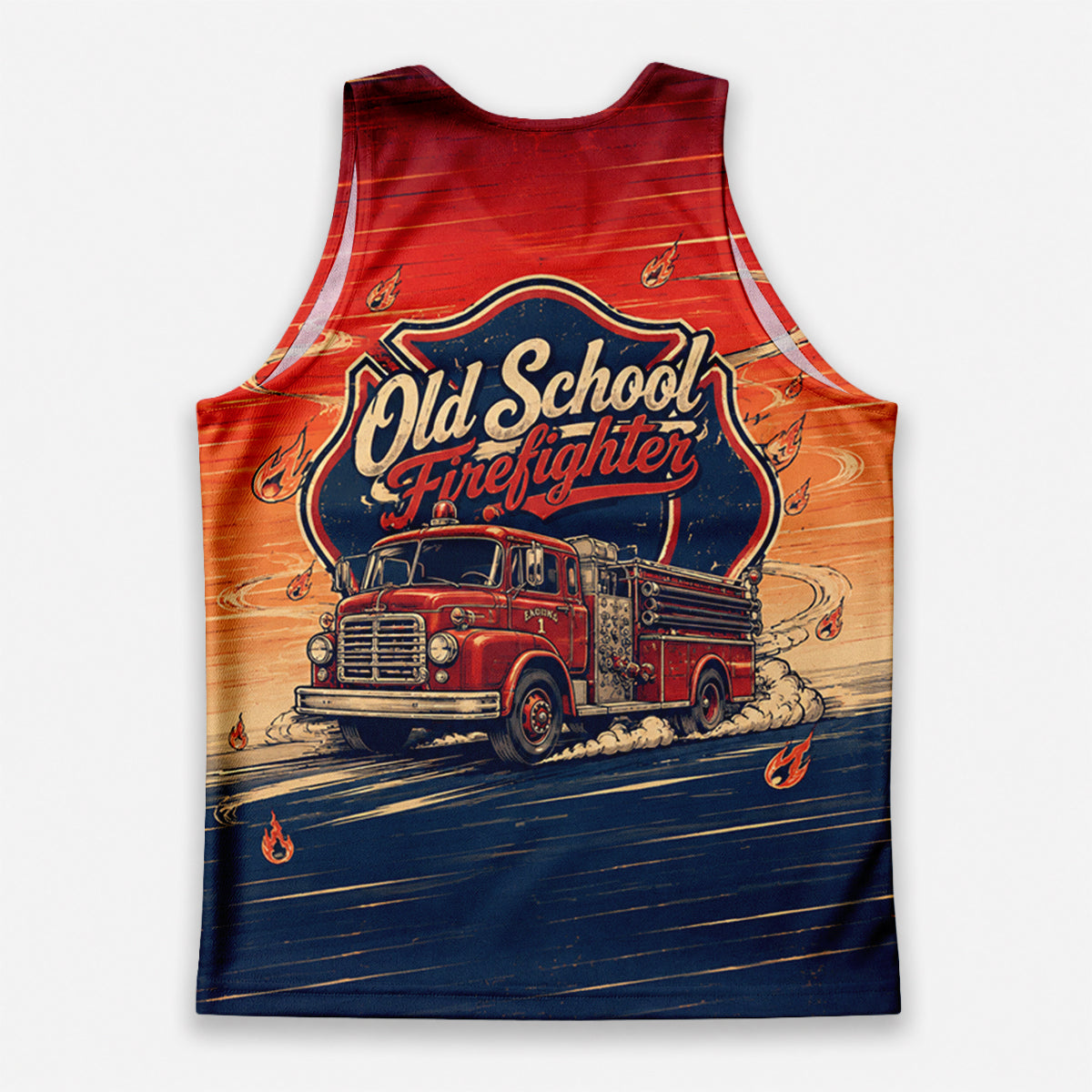 Men's Running Tank Top Firefighter Old School Firefighter Running Singlet V2