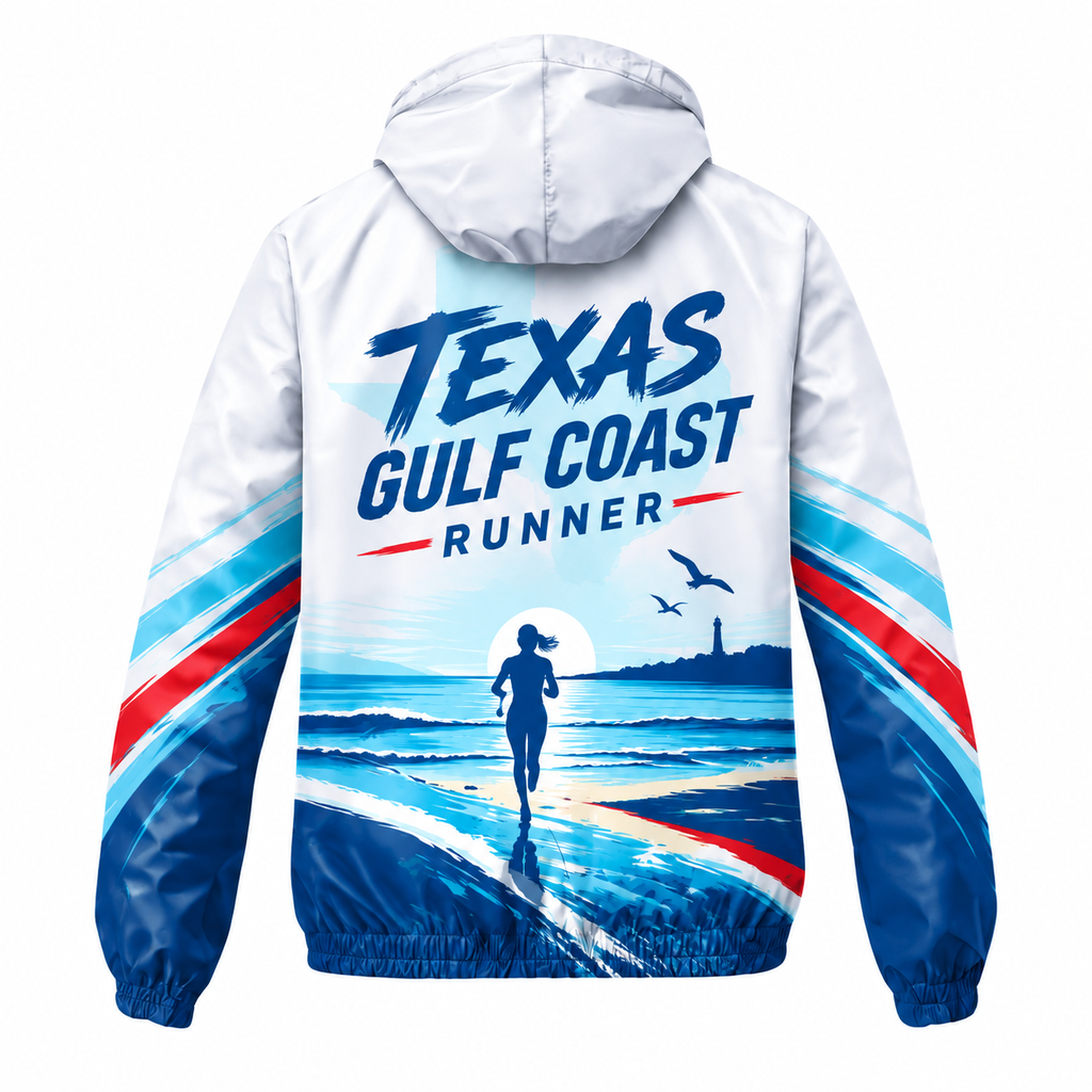 Custom Name Texas Gulf Coast Runner Running Windbreaker Jacket