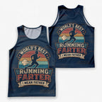 Funny Dad Running Tank Top I Just Be Fartin' Tech Singlet V2