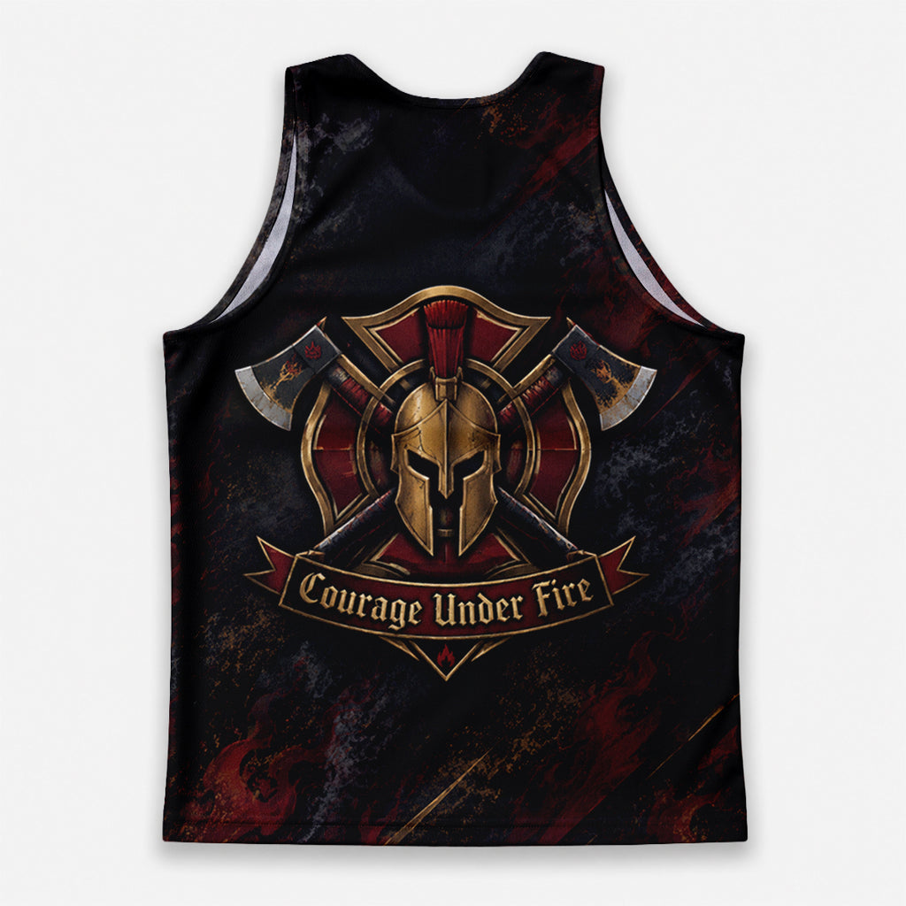 Men's Running Tank Top Firefighter Courage Under Fire Running Singlet V2