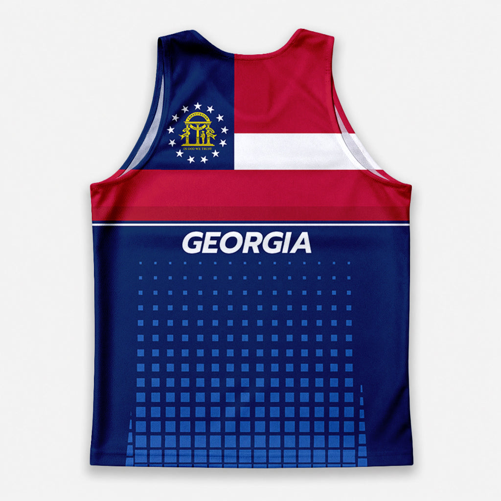 Patriotic Tech Running Tank Top - Georgia State Pride Running Singlet