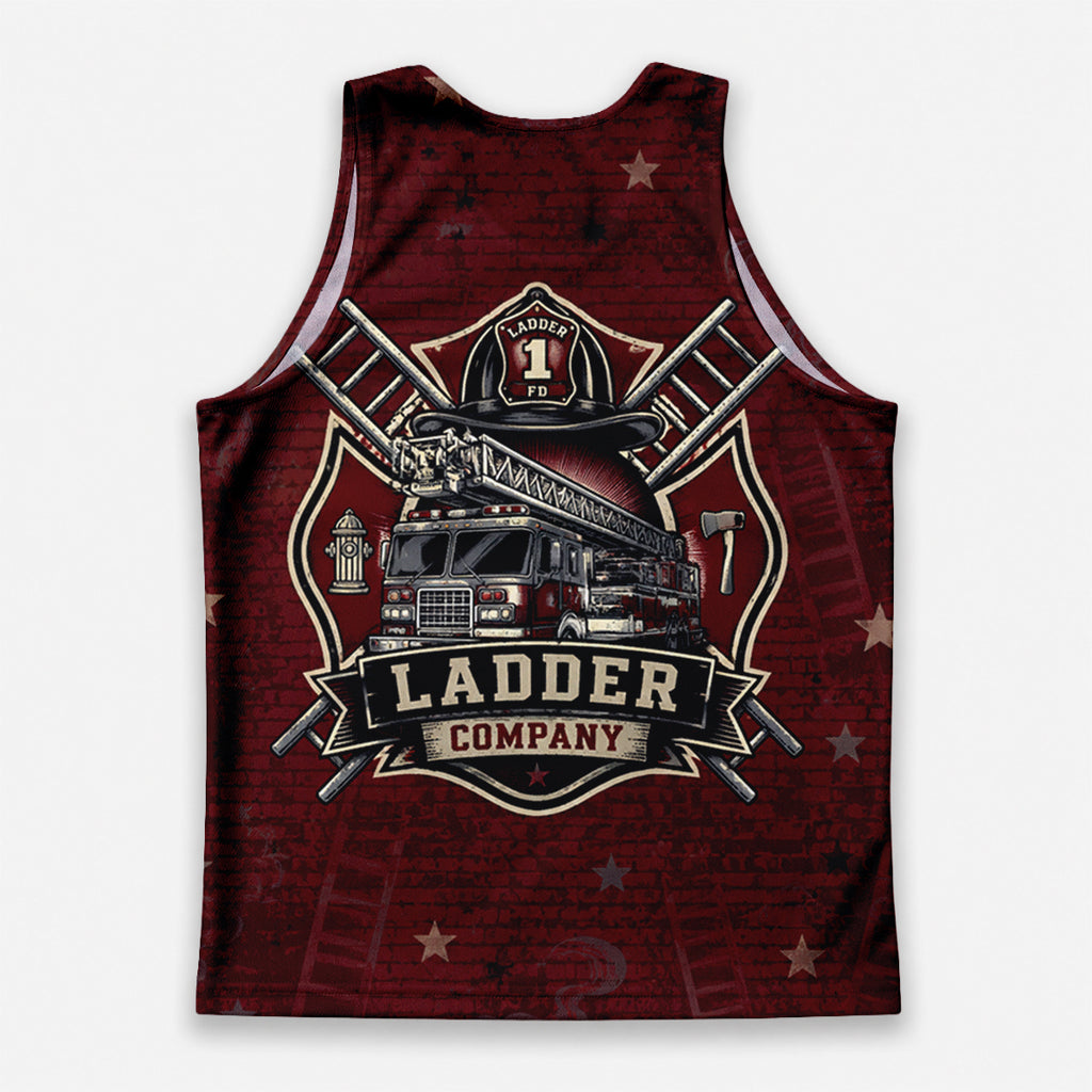 Men's Running Tank Top Firefighter Ladder Company Running Singlet V2