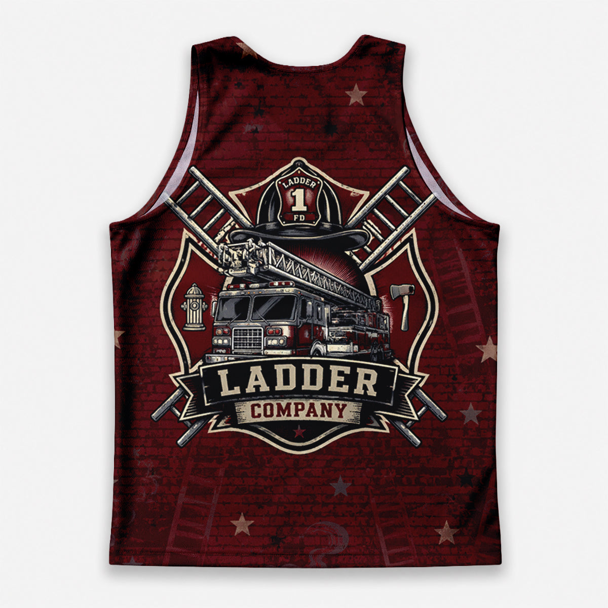 Men's Running Tank Top Firefighter Ladder Company Running Singlet V2