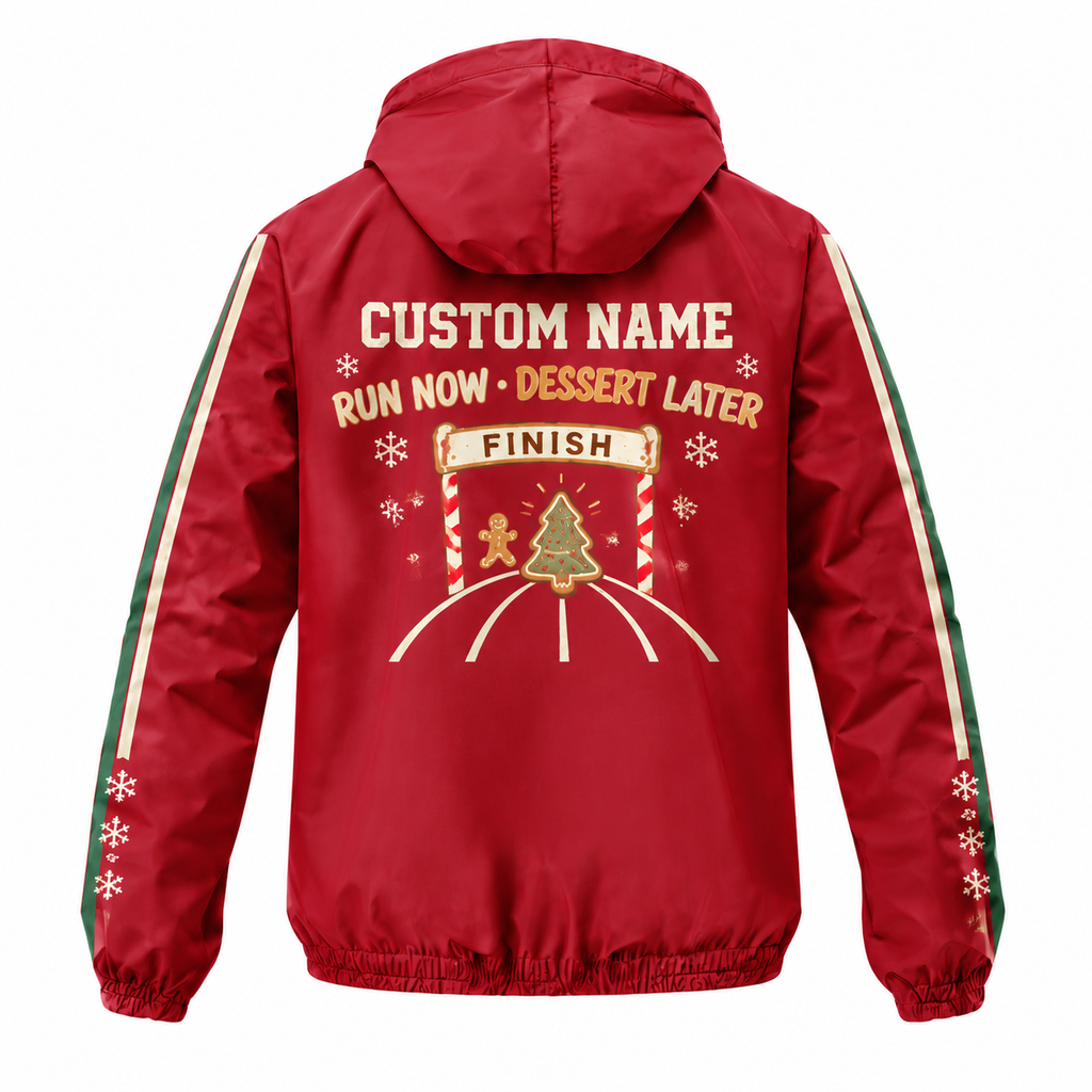 Custom Name Christmas Calories Don’t Count Running Windbreaker Jacket