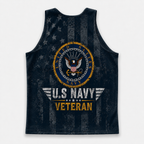 Veteran Running Tank Top - US Navy Veteran V8 Tech Singlet