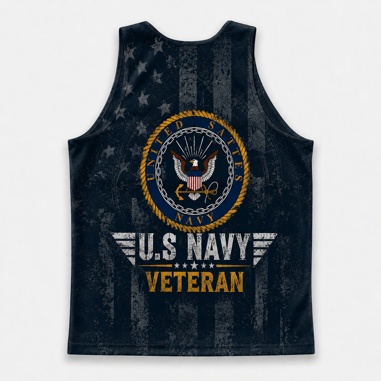 Veteran Running Tank Top - US Navy Veteran V8 Tech Singlet