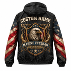 Custom Name Marine Corps Veteran Brotherhood Running Windbreaker Jacket