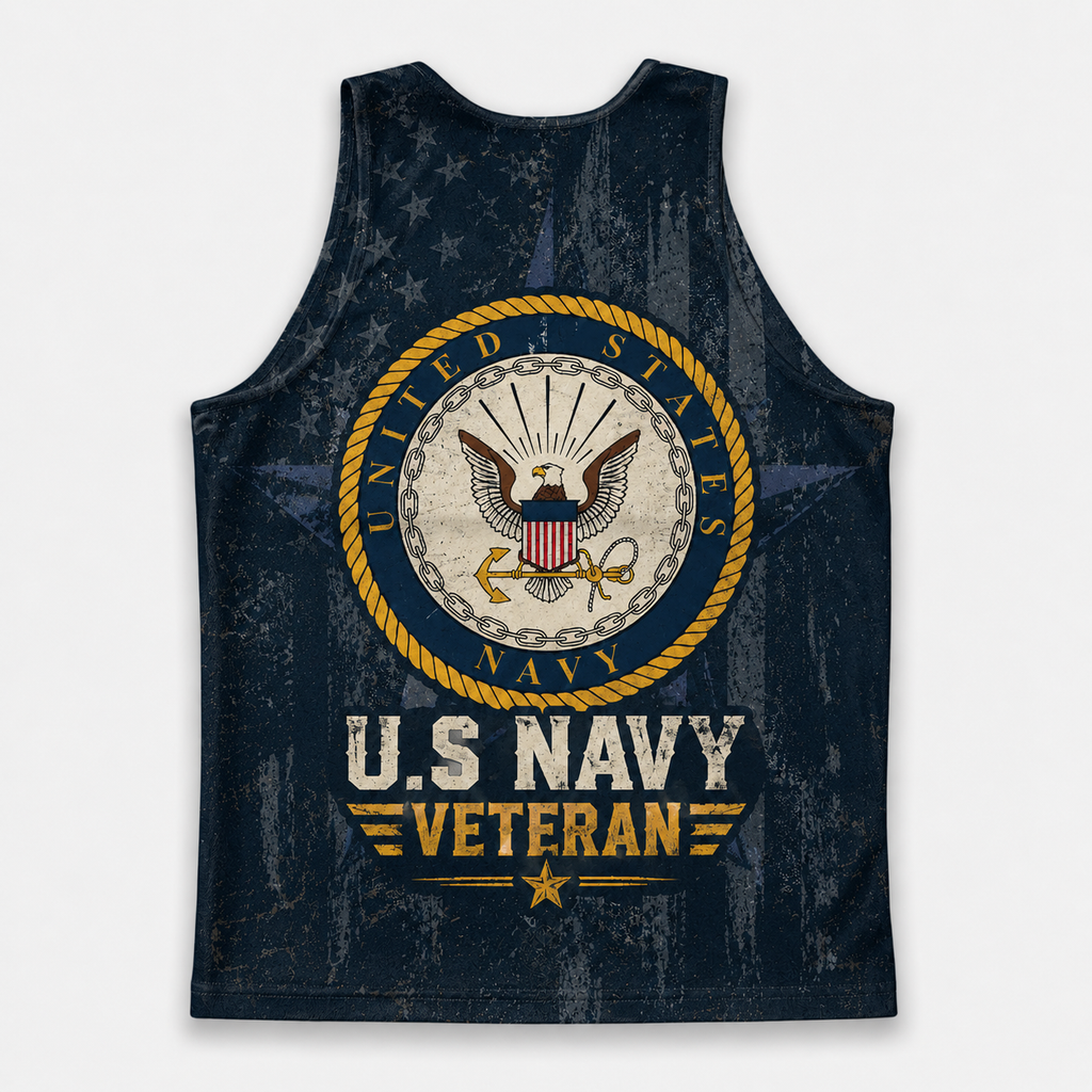 Veteran Running Tank Top - US Navy Veteran Tech Singlet