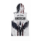 USA 250 Courage Freedom Legacy Men's Workout Hooded Tank Top