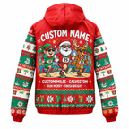 Custom Name Christmas Chaos Santa Hustle Galveston Running Windbreaker Jacket