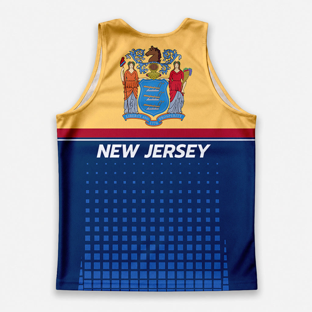Patriotic Tech Running Tank Top - New Jersey State Pride Running Singlet