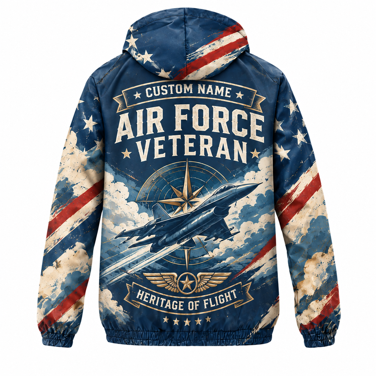 Custom Name Air Force Heritage Flight Running Windbreaker Jacket