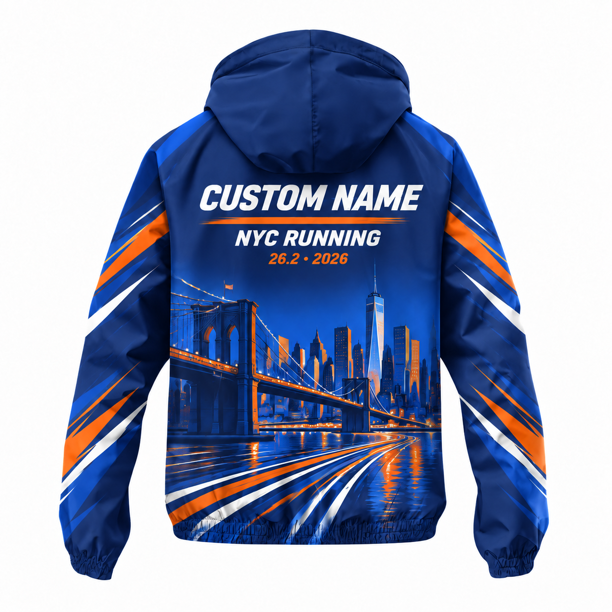 Custom Name From Hometown To NYC 26.2 Running Windbreaker Jacket