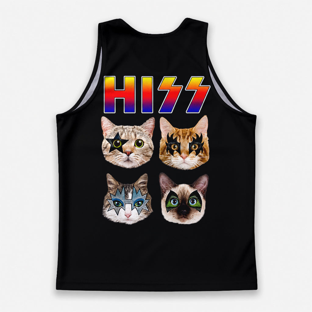 Cat Running Tank Top Hiss Rock Cats Running Singlet for Men and Women