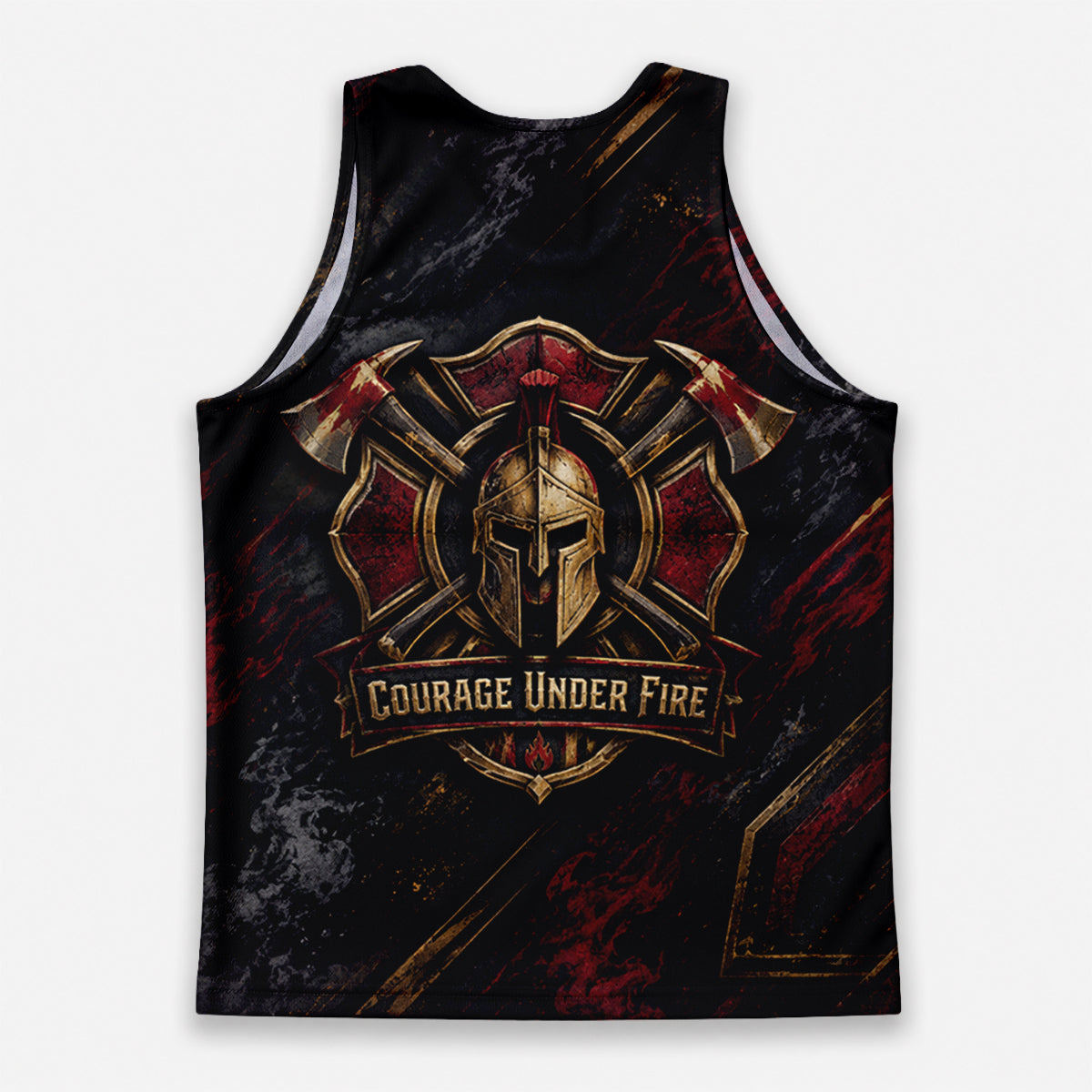 Men's Running Tank Top Firefighter Courage Under Fire Running Singlet