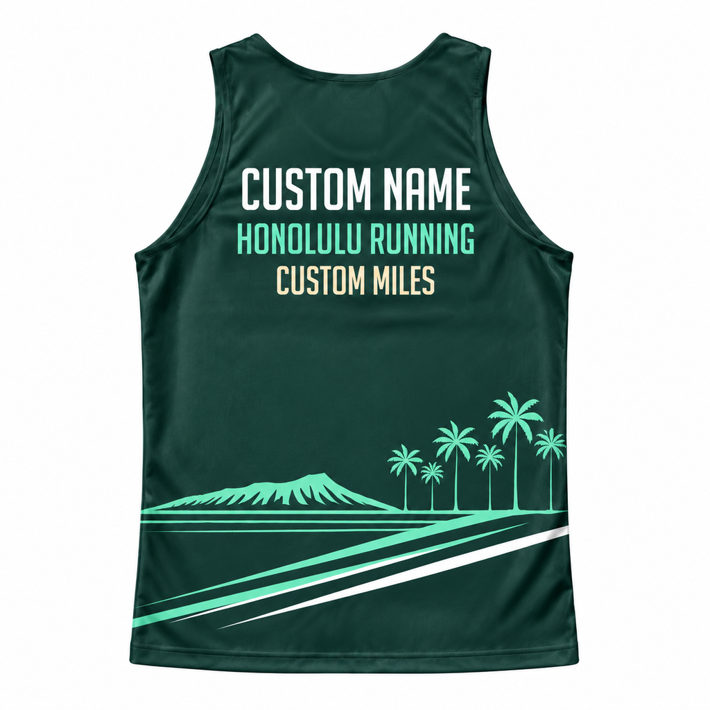 Custom Name Miles Island Palm Sprint Running Tank Top