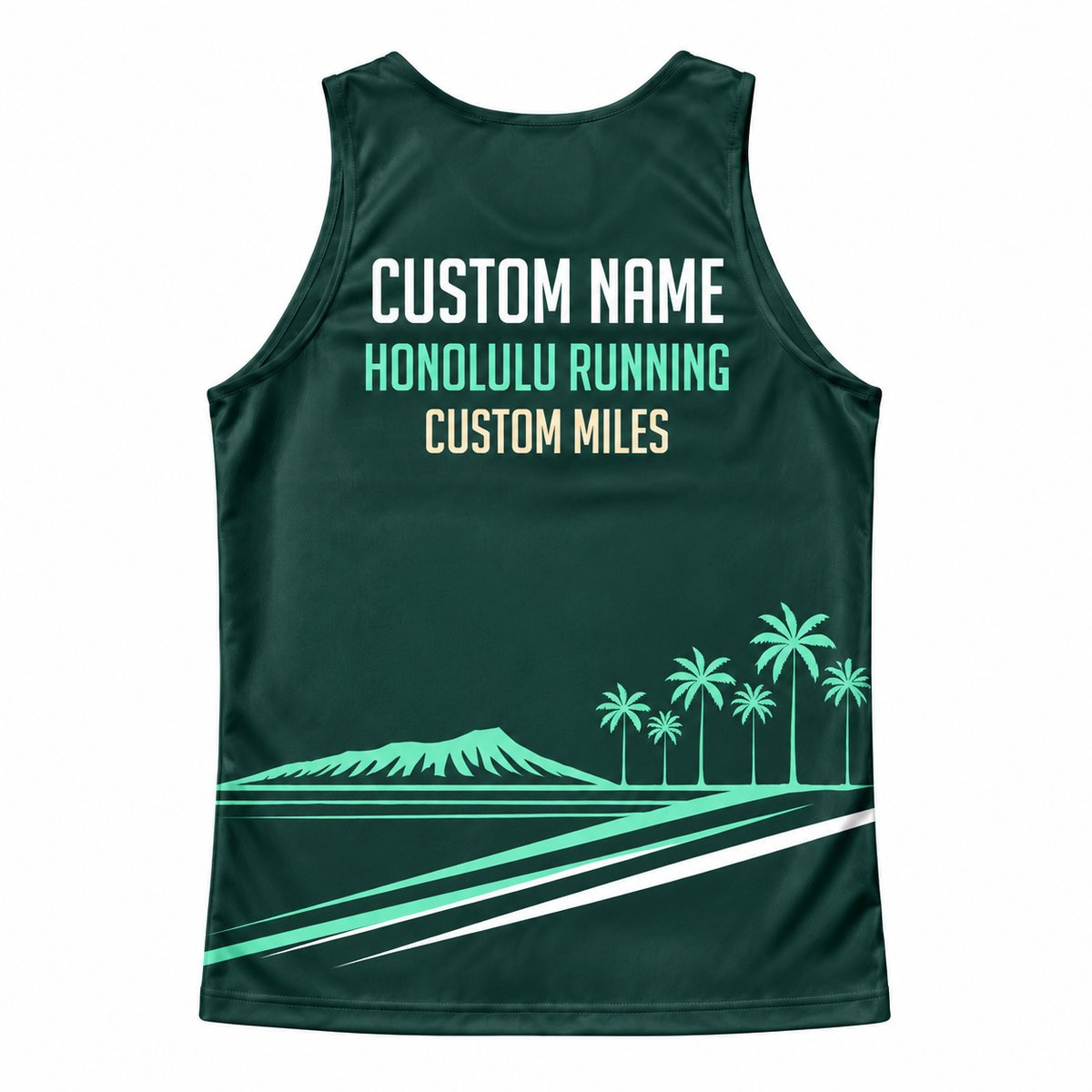 Custom Name Miles Island Palm Sprint Running Tank Top