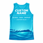 Custom Name Miles Hawaiian Blue Lagoon Running Tank Top