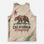 California Flag Grunge Runner California State Running Tank Top