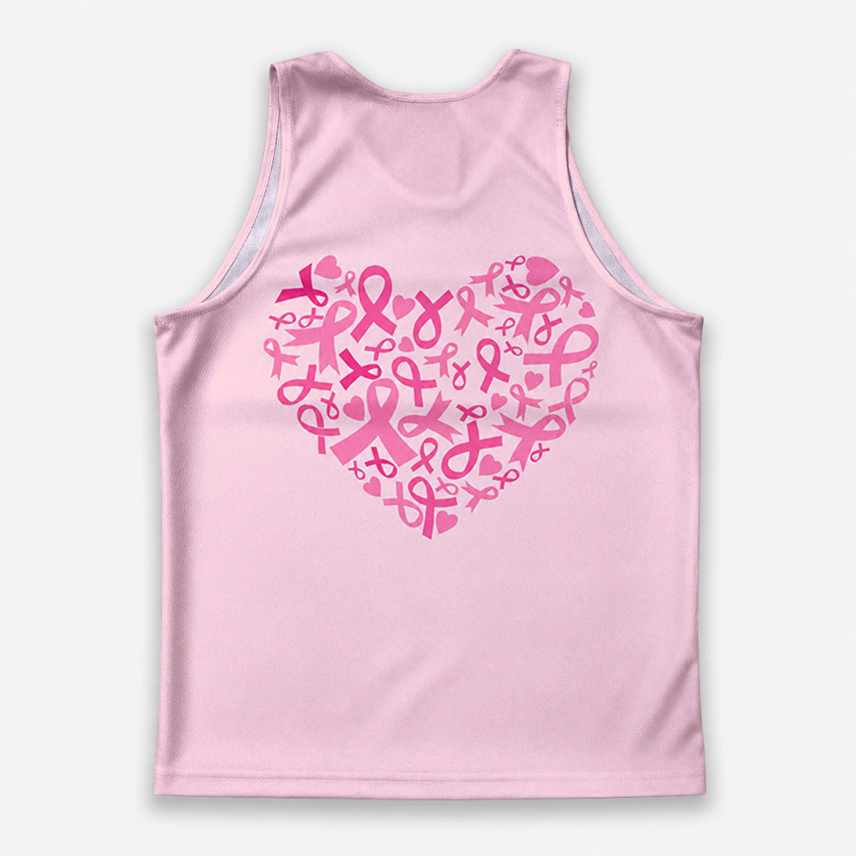 Cancer Fighter Running Tank Top Breast Cancer Pink Ribbon Heart Running Singlet for Men and Women