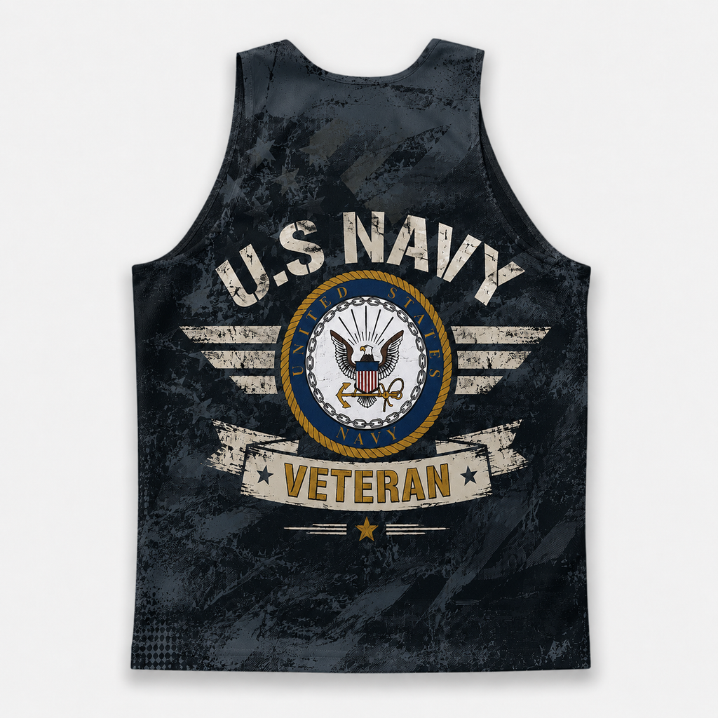 Veteran Running Tank Top - US Navy Veteran V3 Tech Singlet