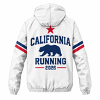 Custom Name California Bear & Star Minimal Running Windbreaker Jacket