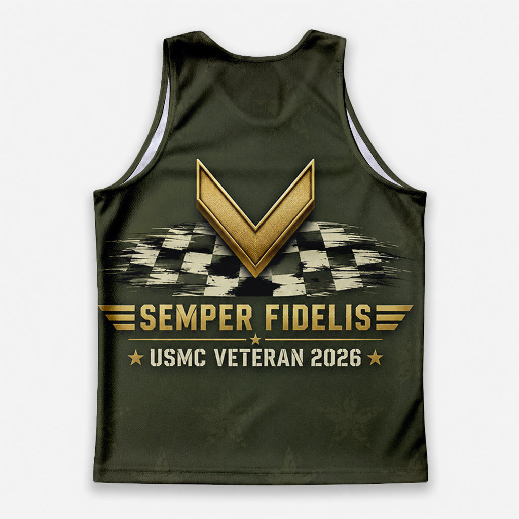 Semper Fi Shield The Marine Corp Race Day Running Tank Top