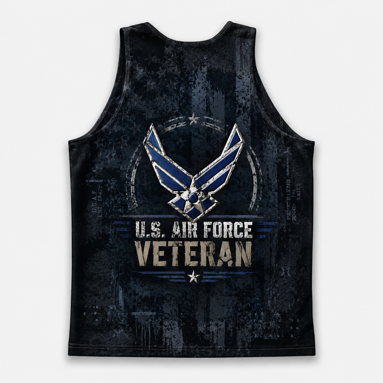 Veteran Running Tank Top - US Air Force Veteran V7 Tech Singlet