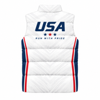 White American Heritage Sleeveless Running Puffer Jacket