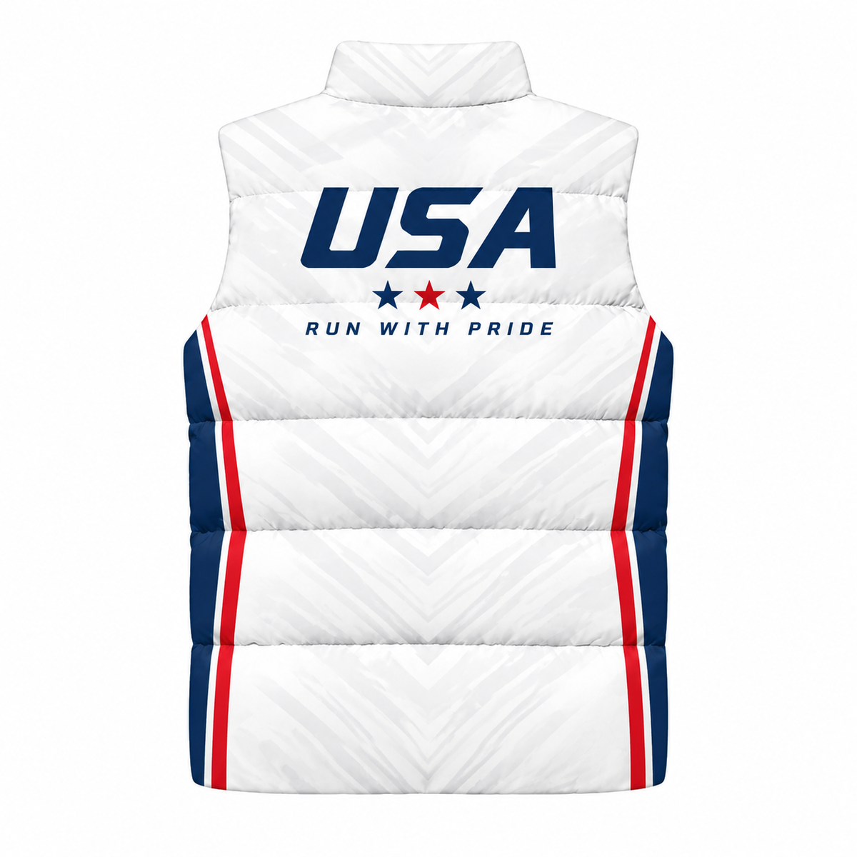White American Heritage Sleeveless Running Puffer Jacket