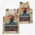 Funny Dad Running Tank Top I Just Be Fartin' Tech Singlet