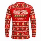 Custom Name Miles Run Now, Cookies Later Santa Hustle Galveston Running Long Sleeve Shirt