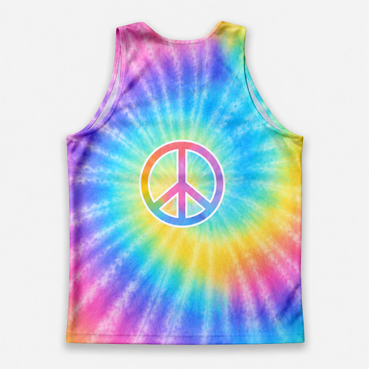 Funny Running Tank Top _ Pastel Hippie Tie Dye Tech Running Singlet