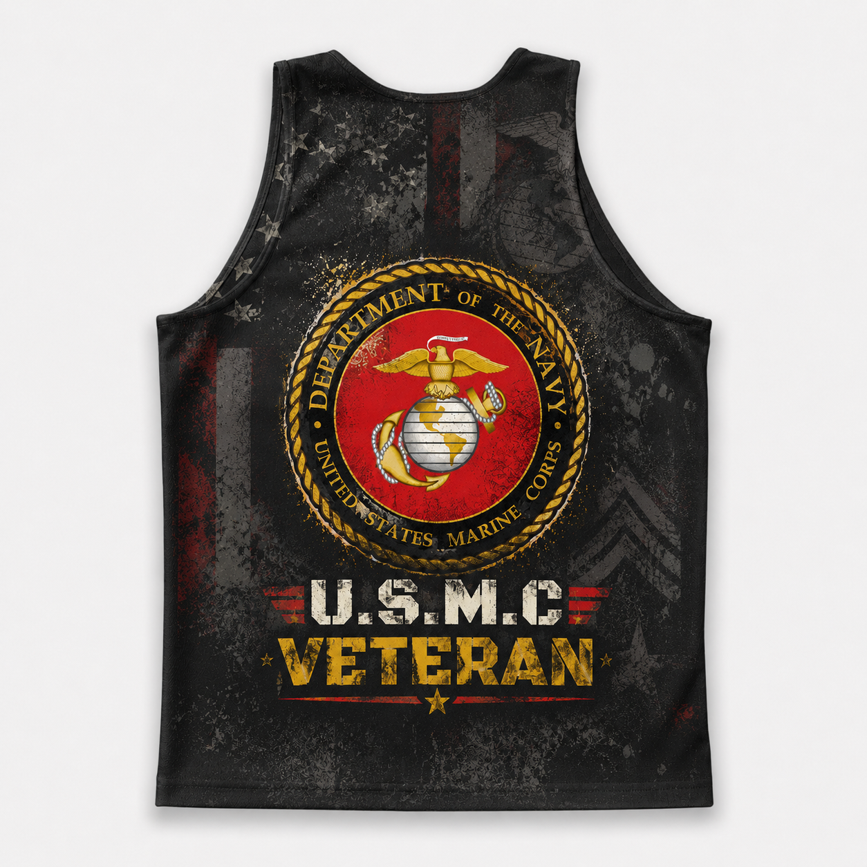 Veteran Running Tank Top - US Marine Corps Veteran V9 Tech Singlet