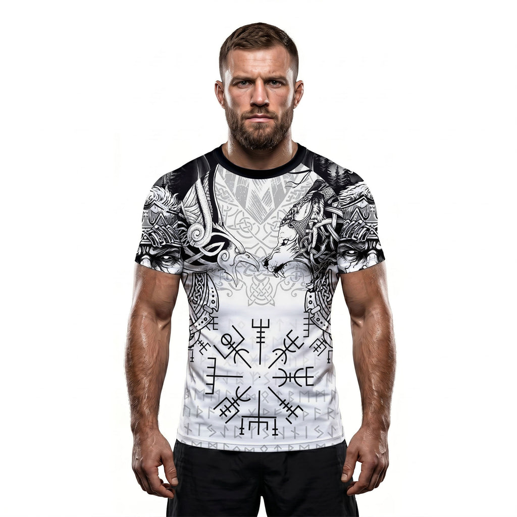 Odin’s Gaze The Fenrir & Vegvísir Guardian BJJ Rash Guard