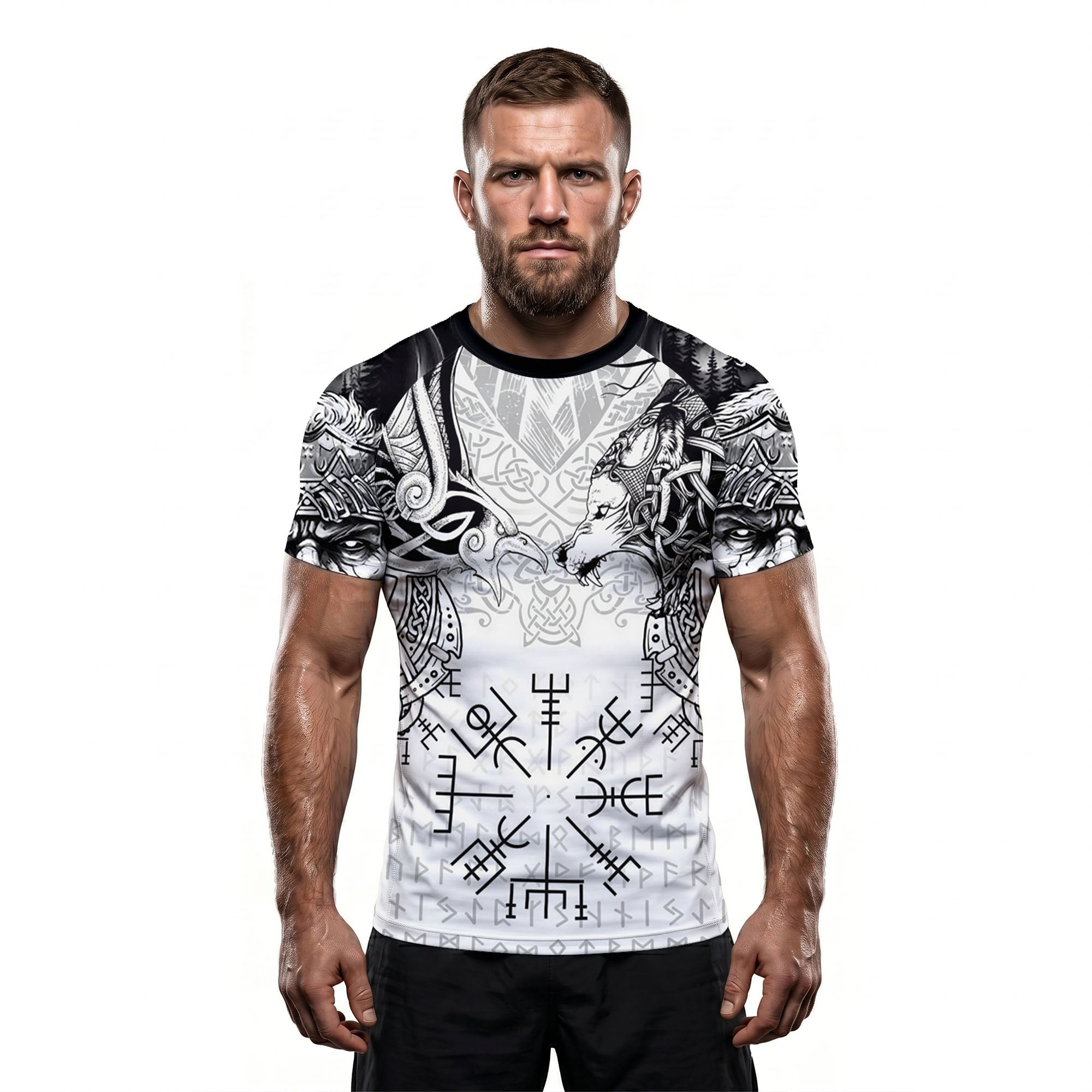 Odin’s Gaze The Fenrir & Vegvísir Guardian BJJ Rash Guard