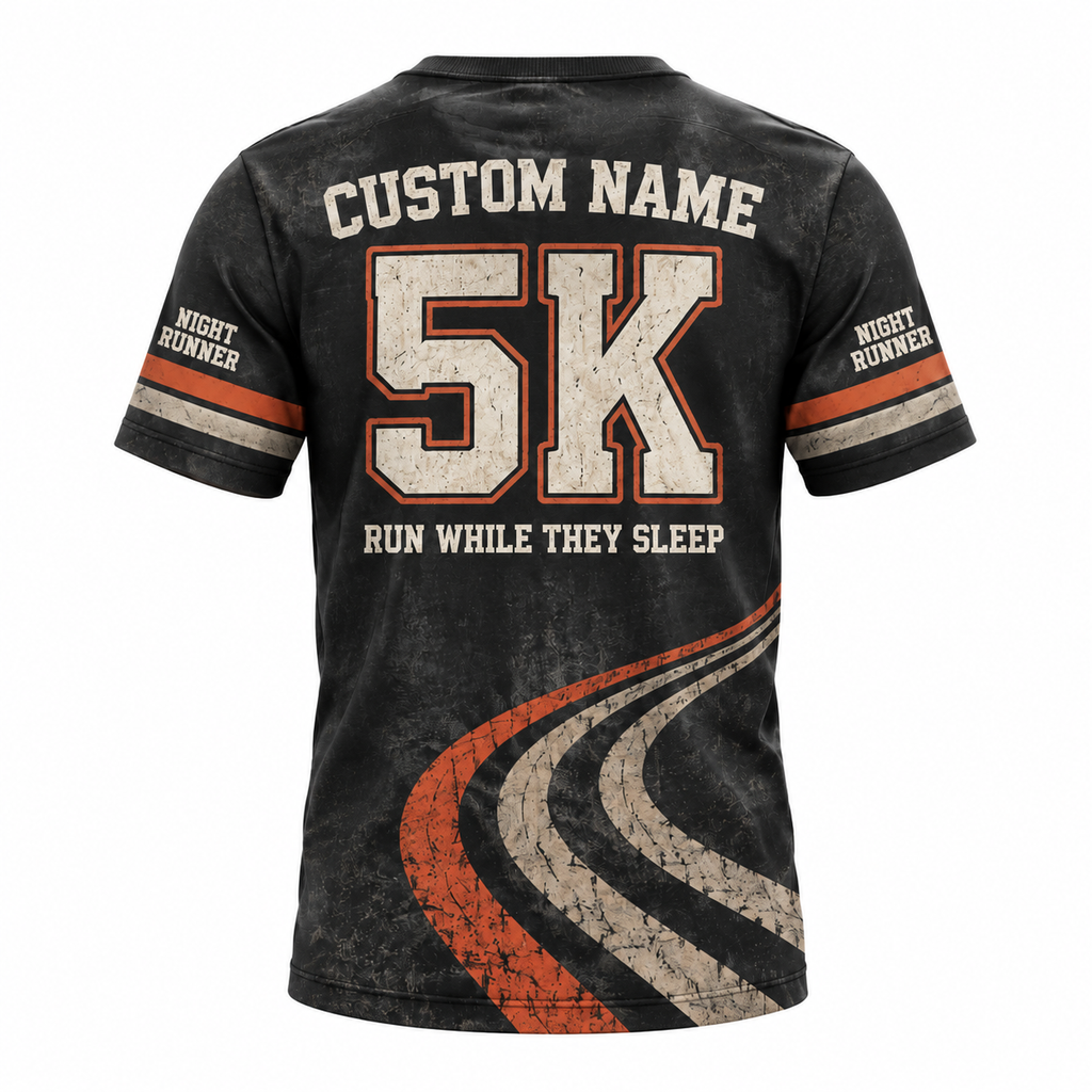 Custom Name Night Shift 5K Halloween Tech Running T-Shirt