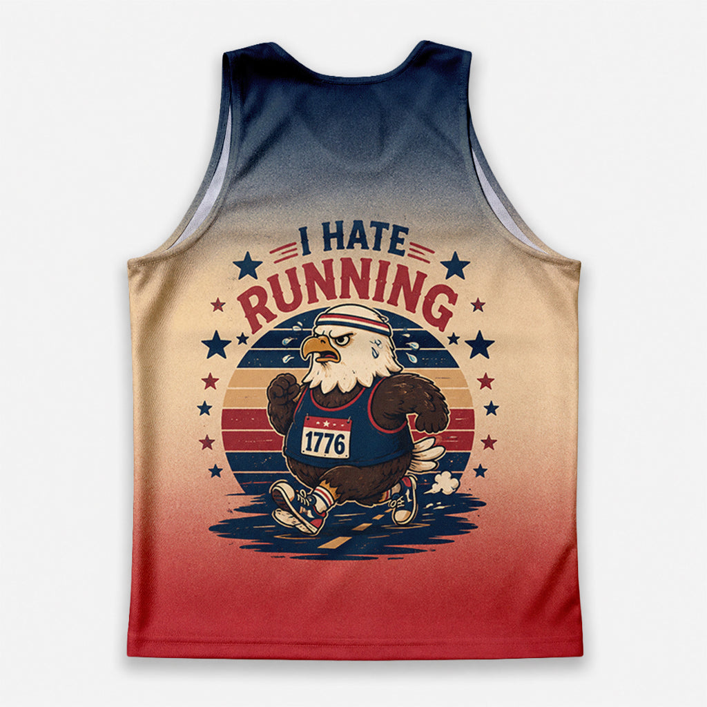 Funny Running Tank Top I Hate Running Vintage Eagle Tech Singlet